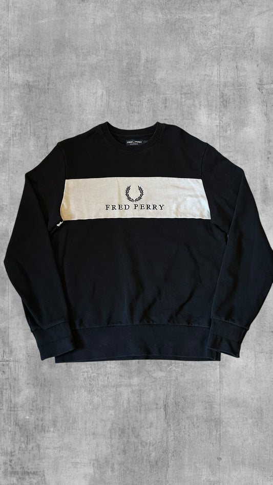 Fred Perry Sweatshirt Schwarz Weiß M