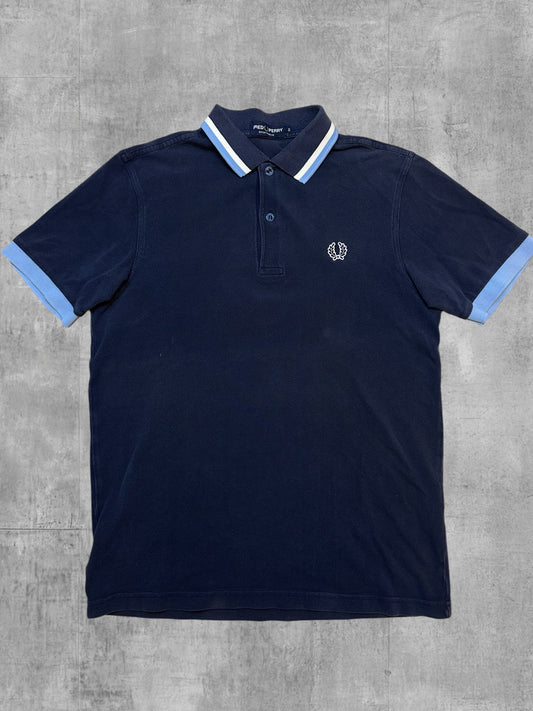 Vintage Fred Perry Polo Shirt Black Blue White S