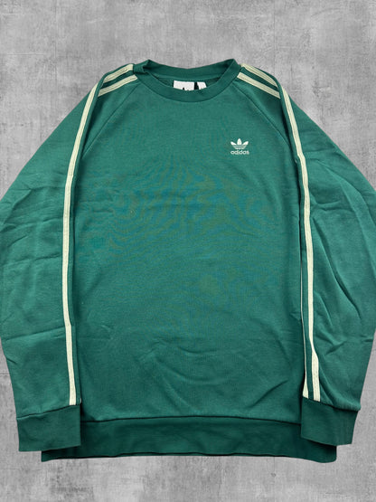 Adidas Sweatshirt Grün Weiß M