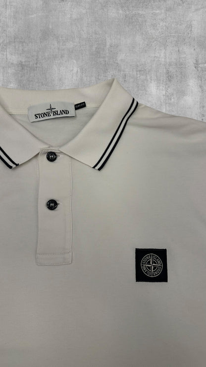 Stone Island Polo Shirt Weiß Schwarz XL