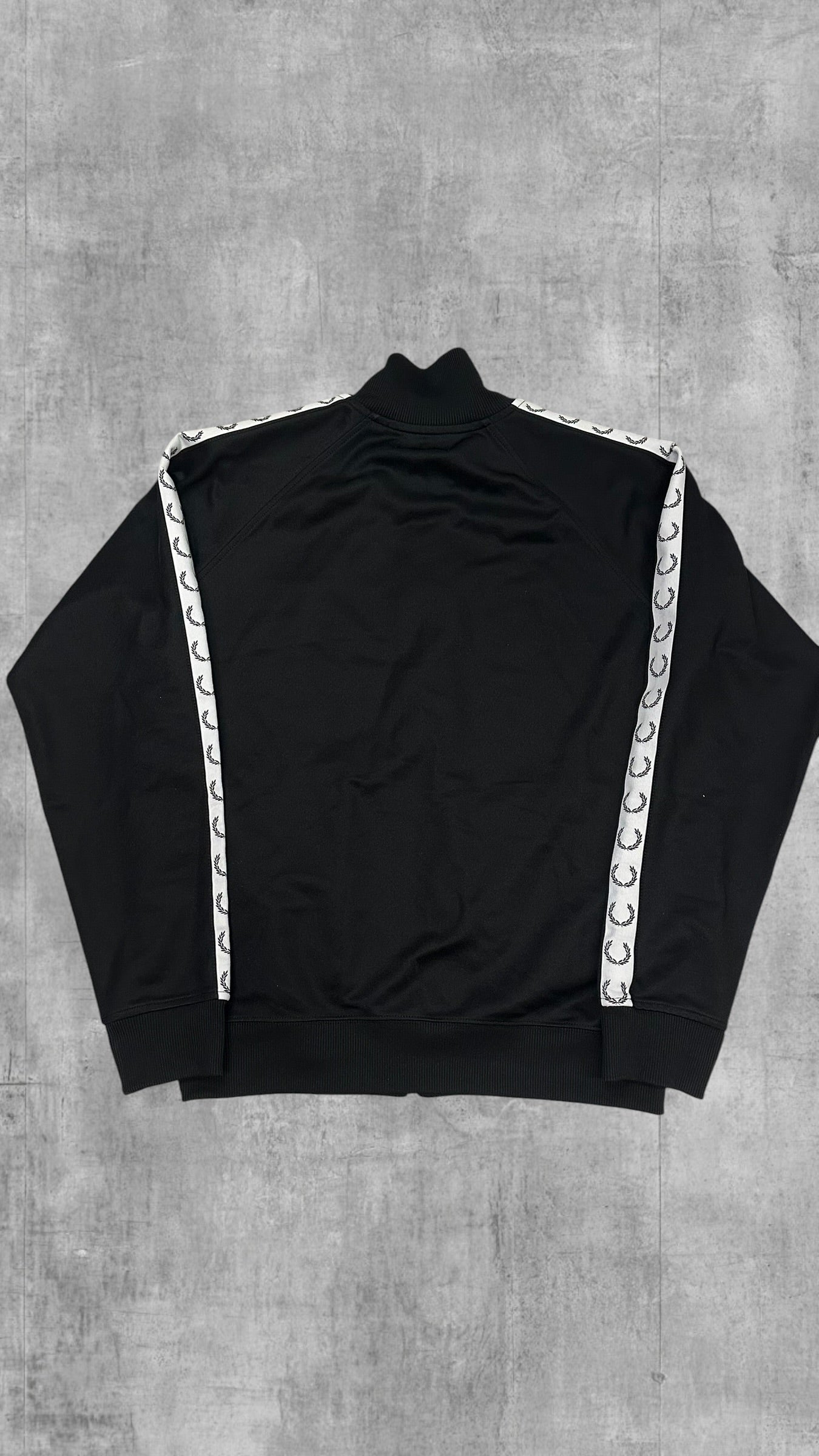 Fred Perry Trainingsjacke Taped Schwarz Weiß L