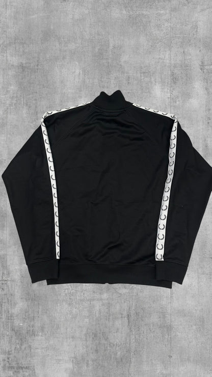 Fred Perry Trainingsjacke Taped Schwarz Weiß L