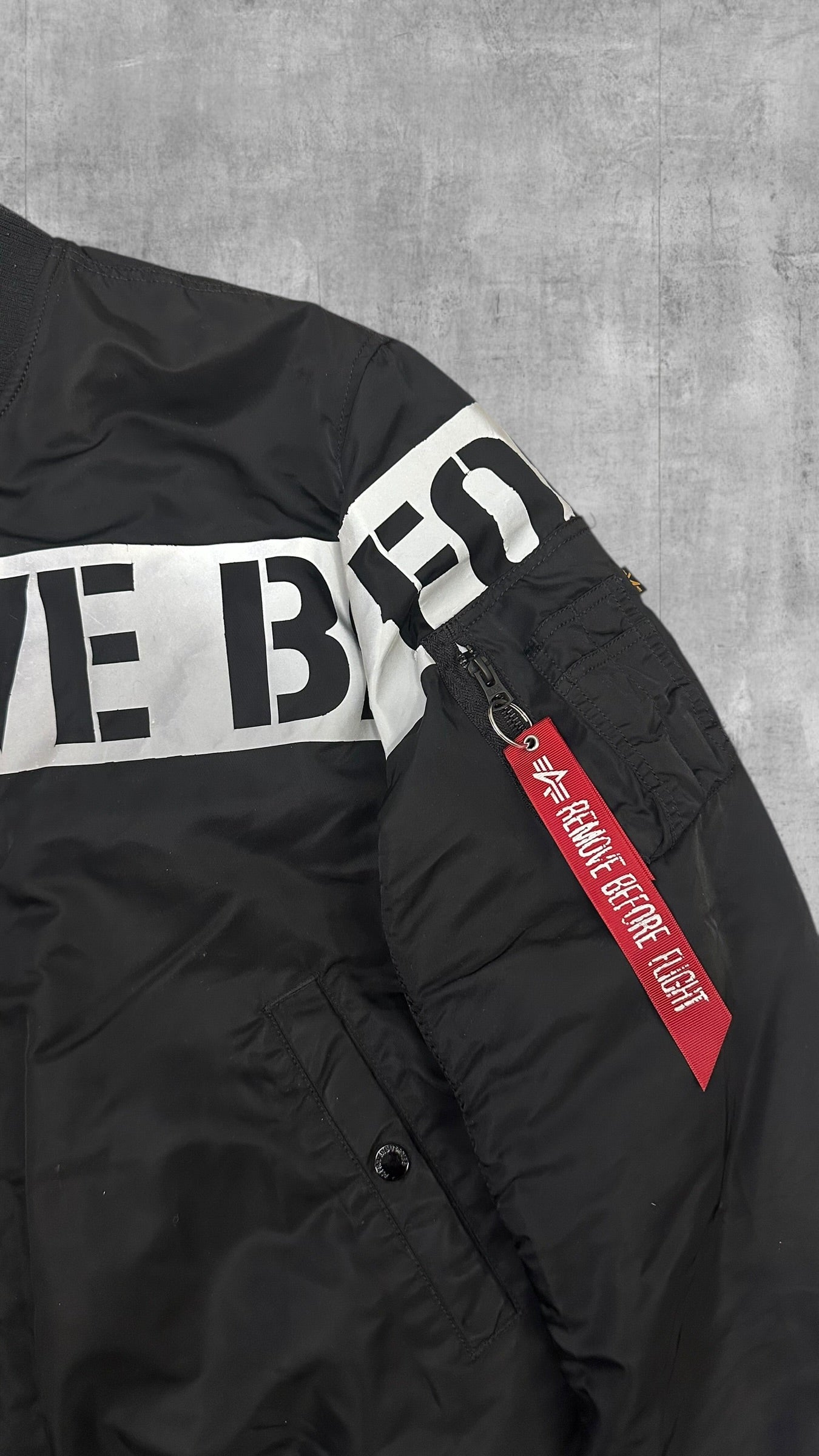 Alpha Industries Bomberjacke Schwarz Silber L
