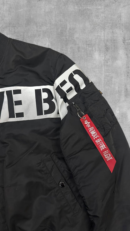 Alpha Industries Bomberjacke Schwarz Silber L