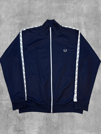 Fred Perry Trainingsjacke Taped Navy Blau Weiß XL