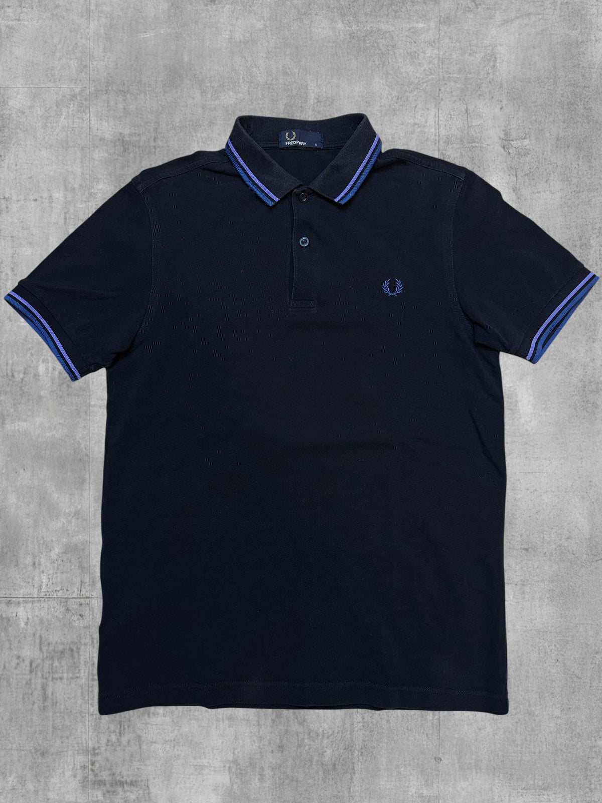 Fred Perry Polo Shirt Schwarz Lila Blau S