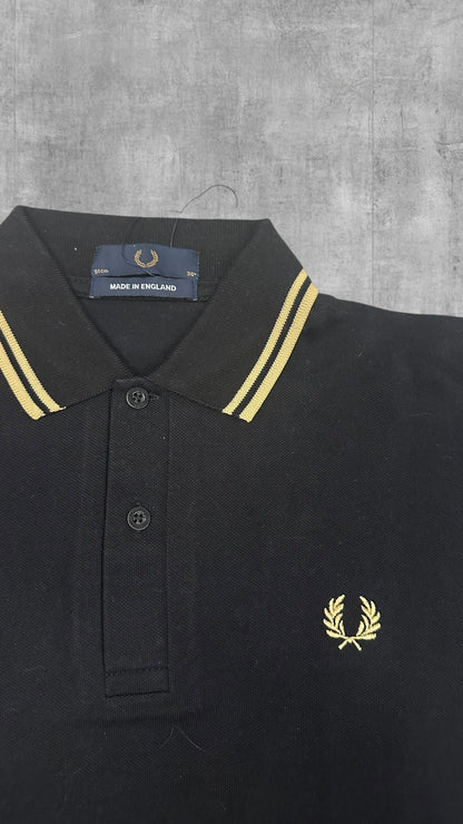 Fred Perry Polo Shirt Schwarz Gold S