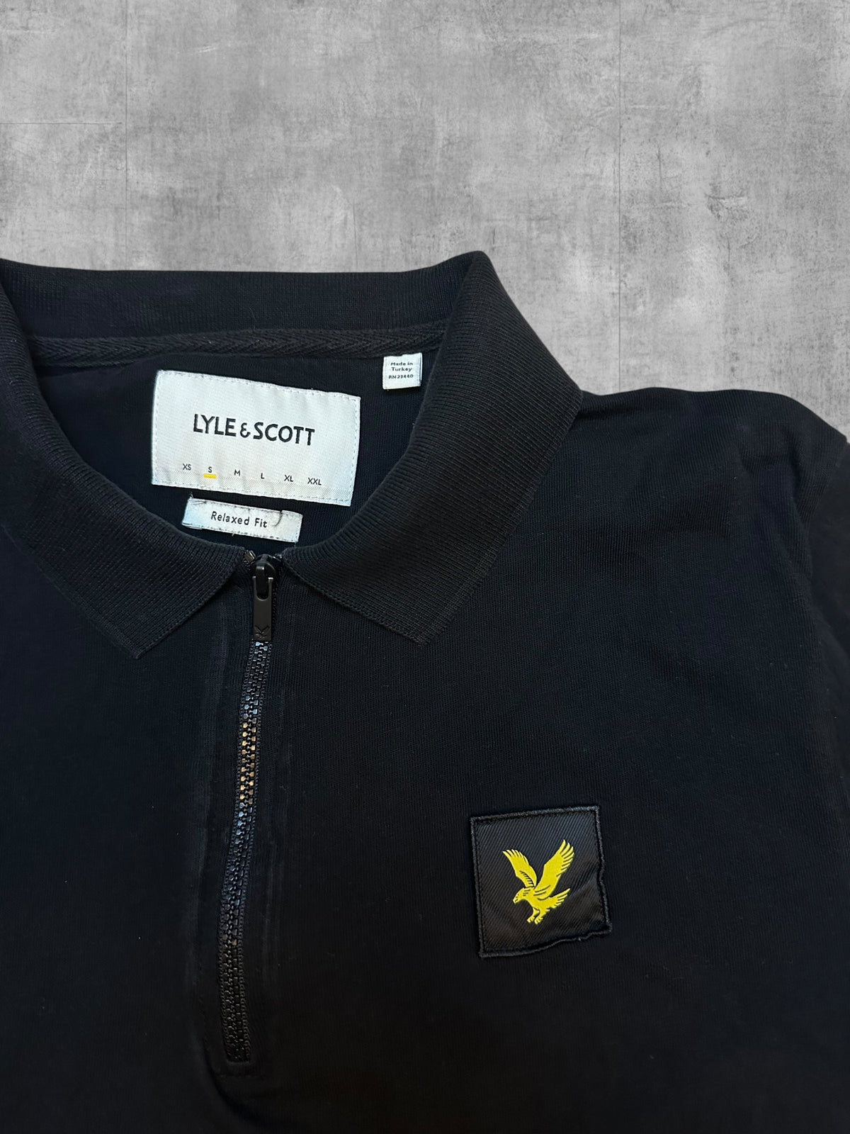 Lyle & Scott Zip Polo Shirt Schwarz S