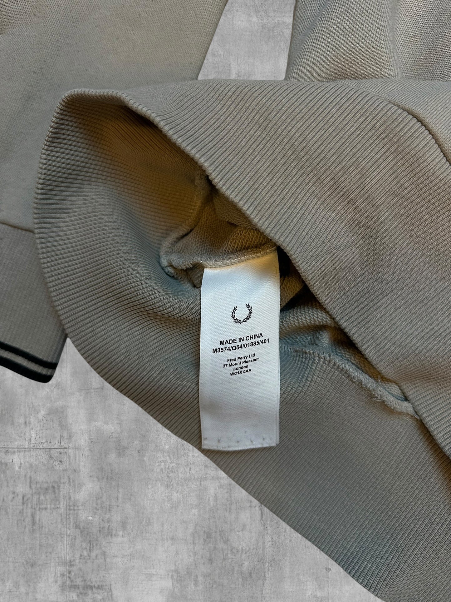 Fred Perry Half Quarter Zip Sweatshirt Beige Hellgrau S