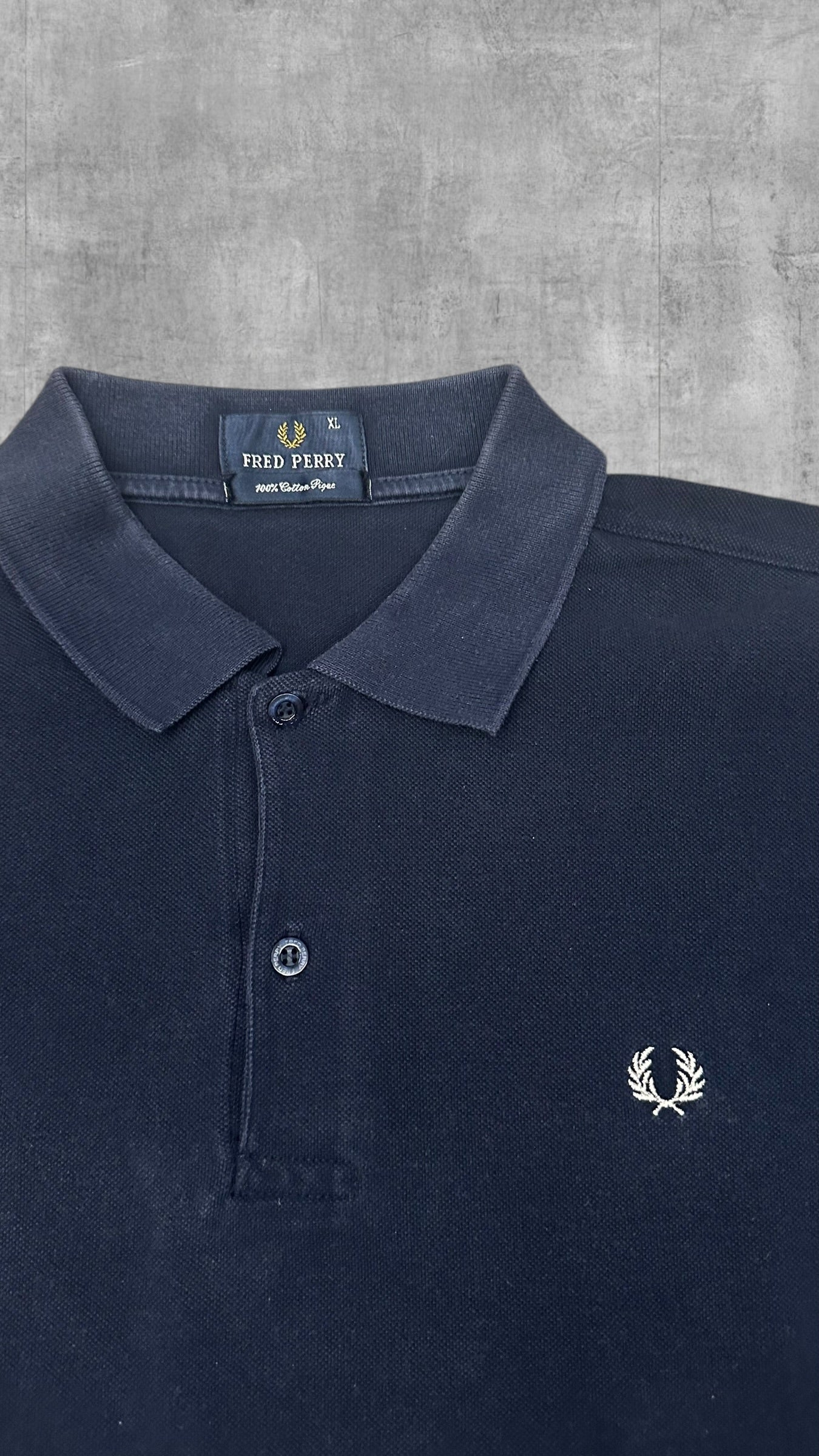 Fred Perry Vintage Polo Shirt Schwarzblau XL