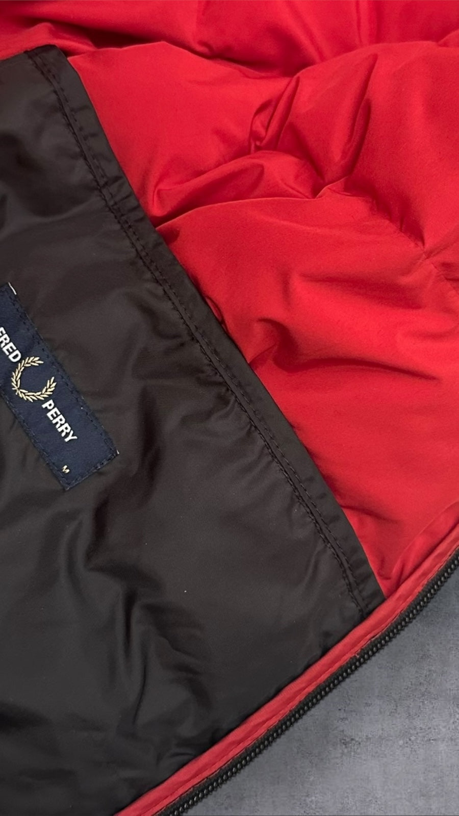 Fred Perry Daunenjacke Übergangsjacke Winterjacke Rot M