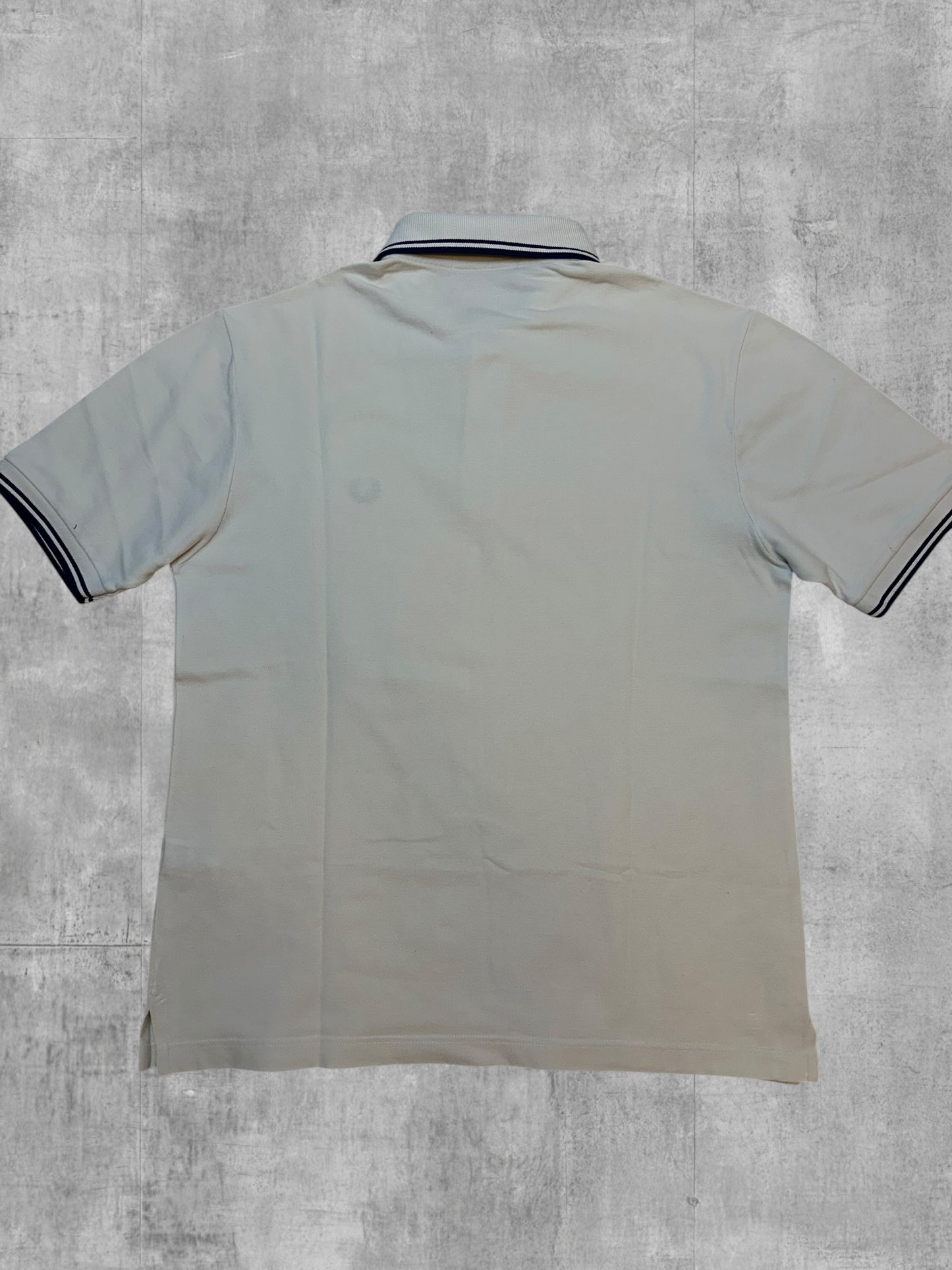 Fred Perry Polo Shirt Weiß Navy Blau M