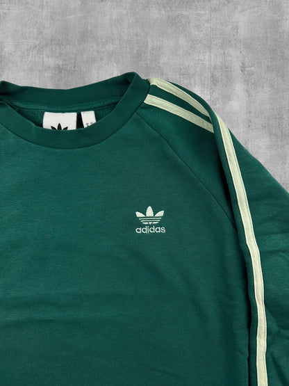 Adidas Sweatshirt Grün Weiß M