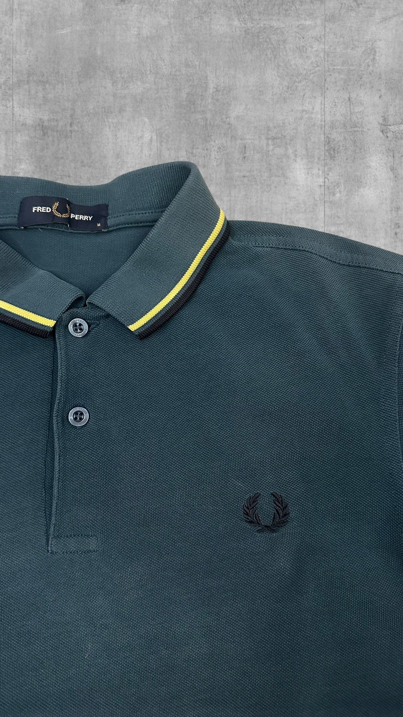 Fred Perry Polo Shirt Dunkelgrün Schwarz M