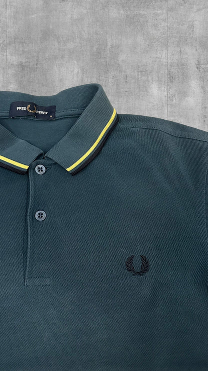 Fred Perry Polo Shirt Dunkelgrün Schwarz M