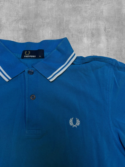 Fred Perry Polo Shirt Babyblau Weiß XS
