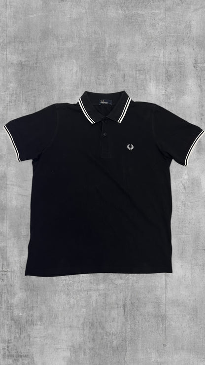 Fred Perry Polo Shirt Schwarz Weiß M