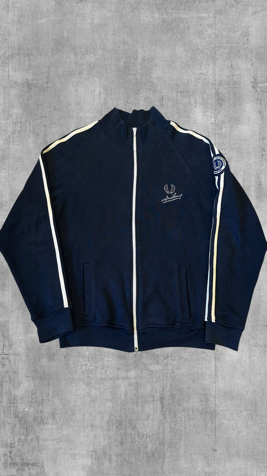 Fred Perry Trainingsjacke Taped Zip Jacke Navy Blau Weiß Vintage S