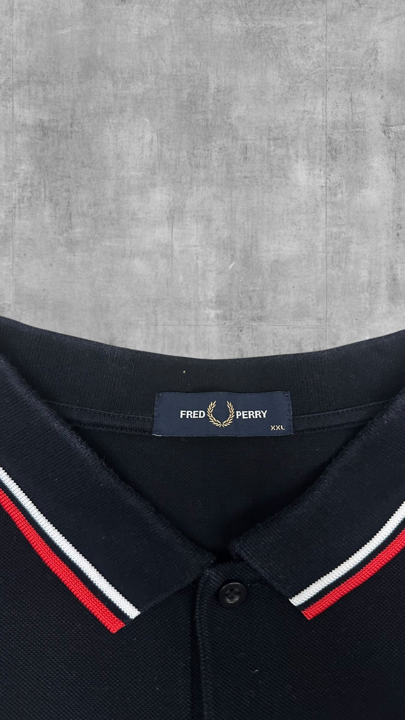 Fred Perry Polo Shirt Schwarz Rot Weiß XXL
