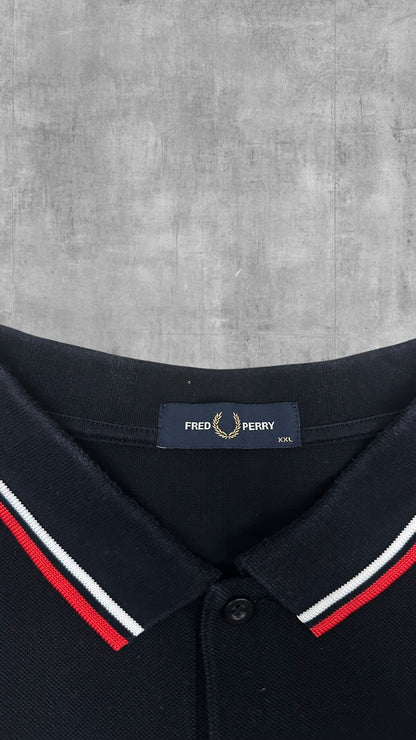 Fred Perry Polo Shirt Schwarz Rot Weiß XXL