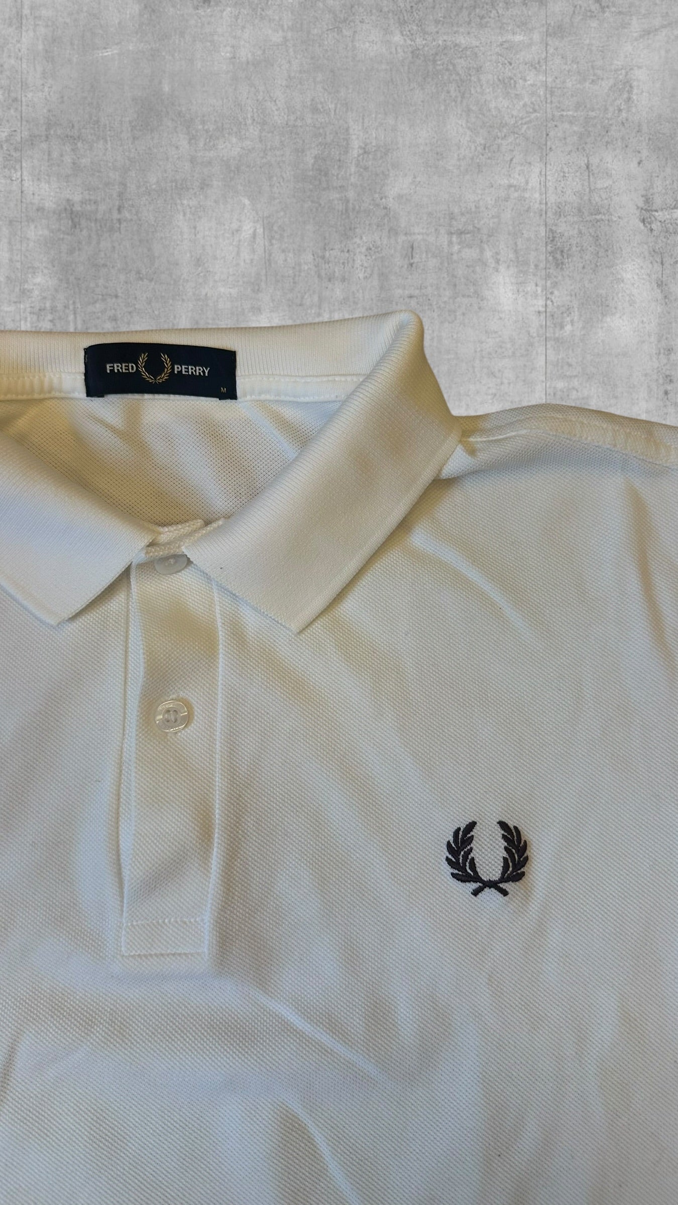 Fred Perry Polo Shirt Weiß Schwarz M