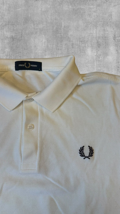 Fred Perry Polo Shirt Weiß Schwarz M