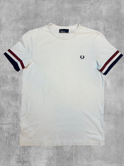 Fred Perry T-Shirt Weiß Schwarz Rot S