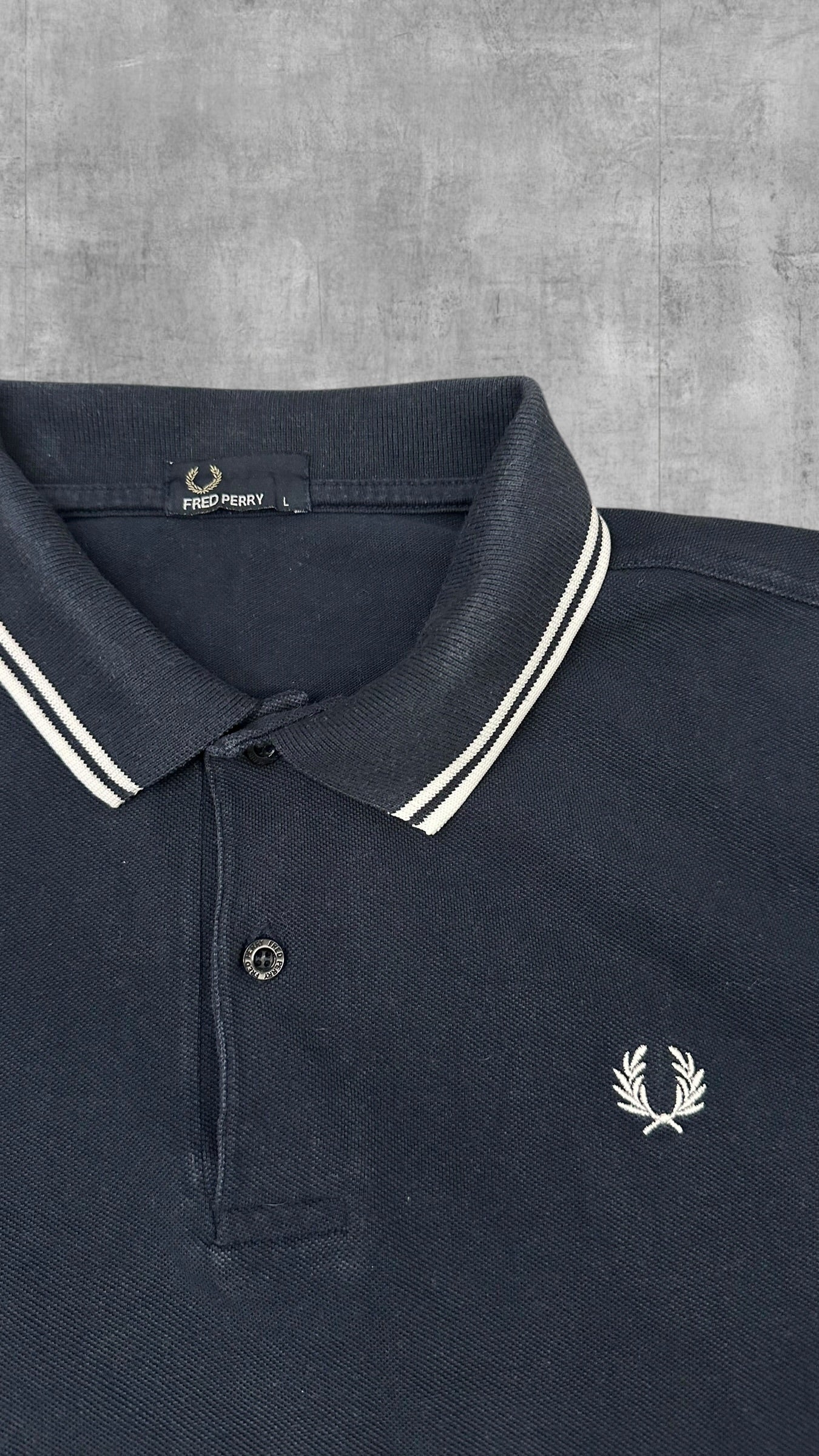 Fred Perry Polo Shirt Schwarz Weiß L
