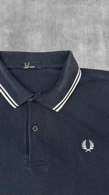Fred Perry Polo Shirt Schwarz Weiß L
