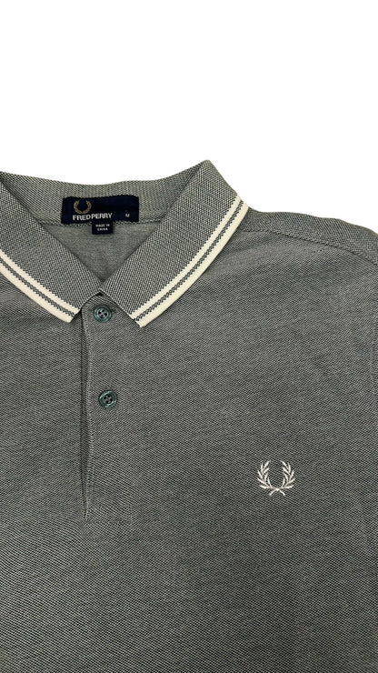 Fred Perry Polo Shirt Grau Weiß M