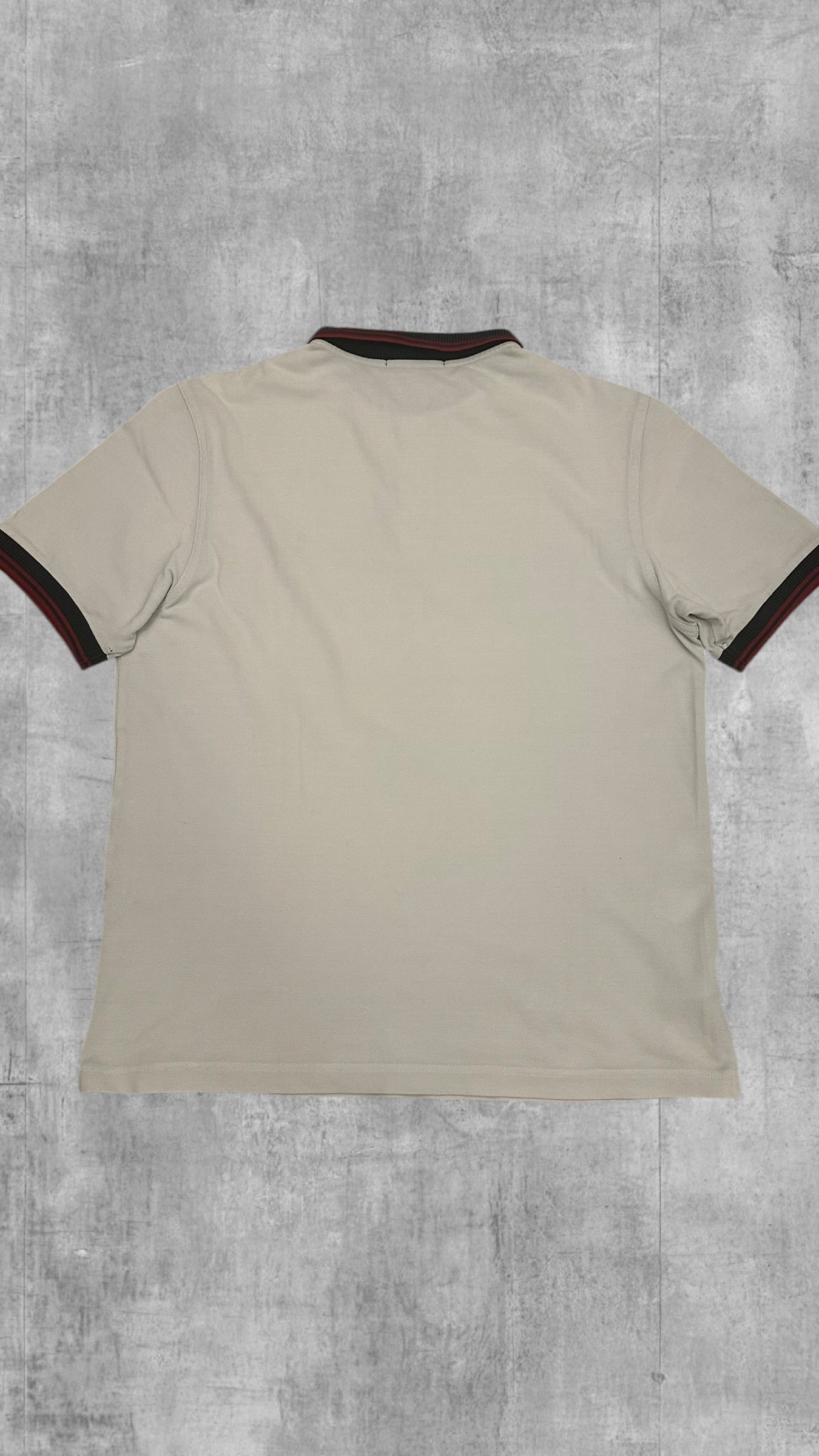 Fred Perry Polo Shirt Weiß Weinrot Schwarz L