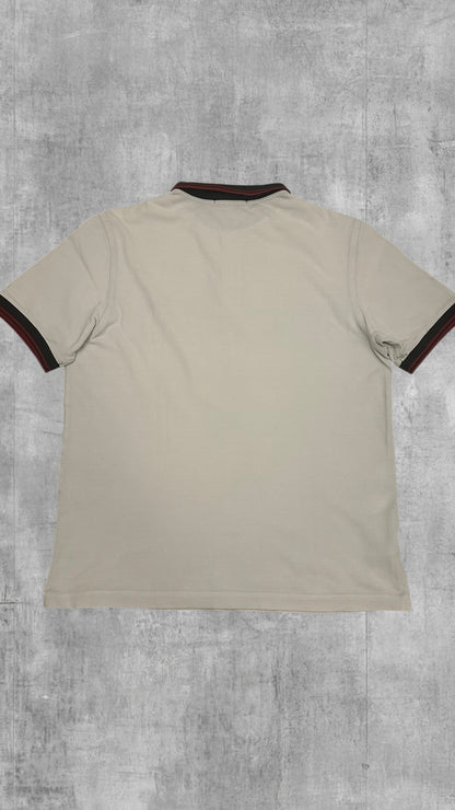 Fred Perry Polo Shirt Weiß Weinrot Schwarz L