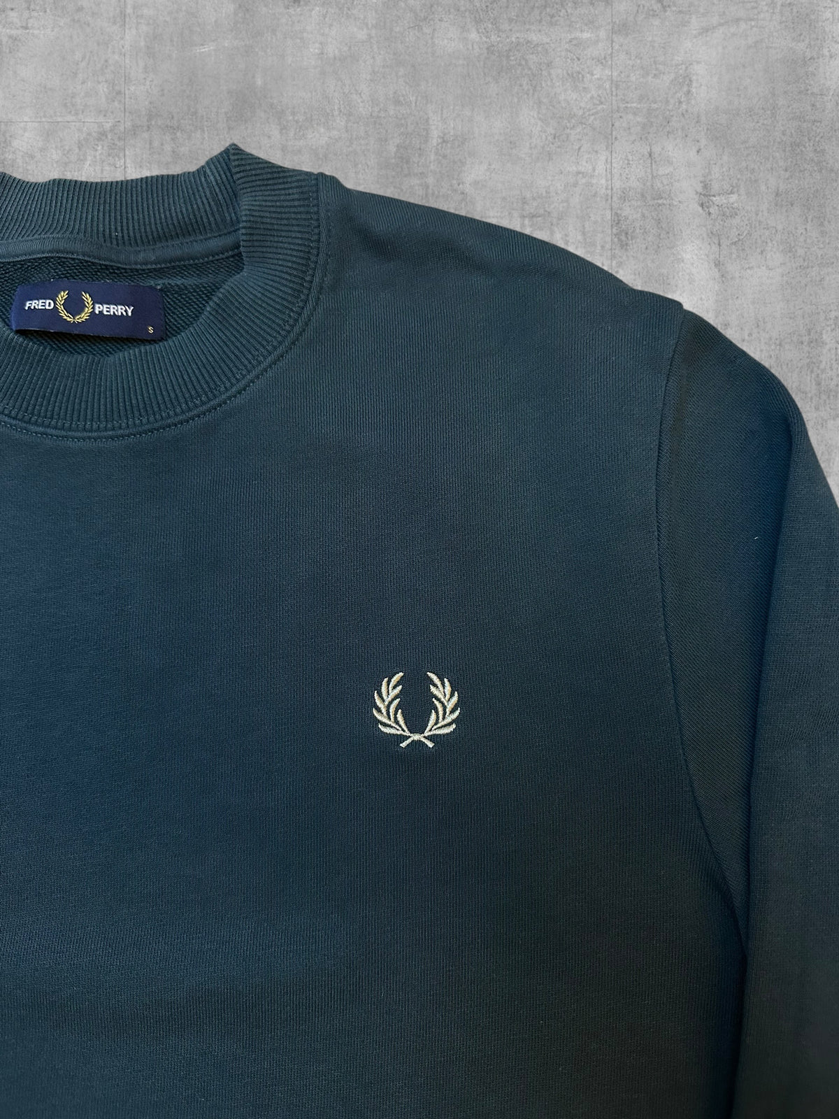 Fred Perry Sweatshirt Sweater Pullover Hoodie Türkisgrün S