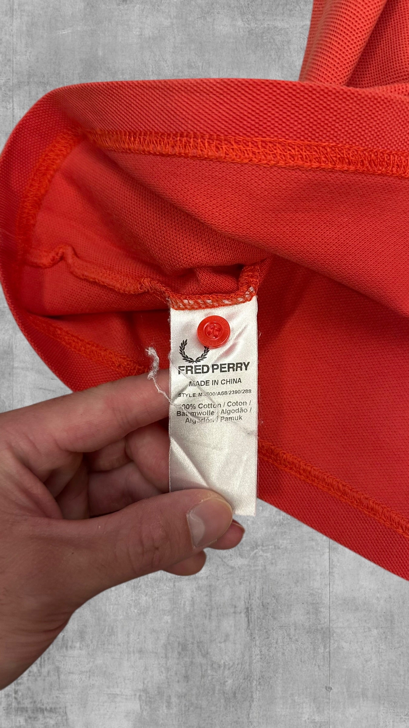 Fred Perry Polo Shirt Lachsrot L Slim Fit