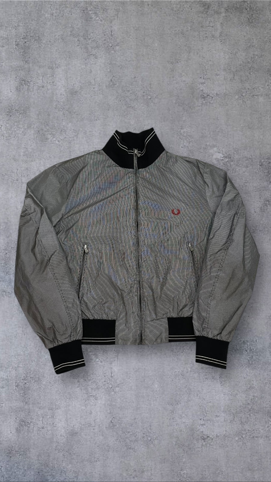 Fred Perry Bomberjacke Silber Grau Damen XL