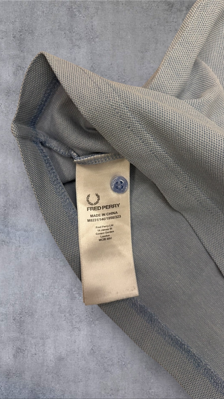 Fred Perry Polo Hemd Shirt Hellblau S Slim Fit