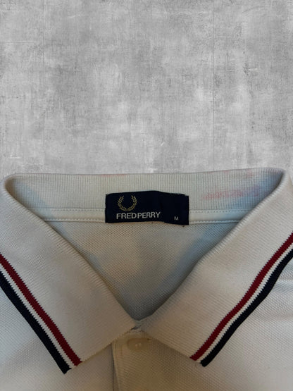 Fred Perry Polo Shirt Weiß Schwarz Rot