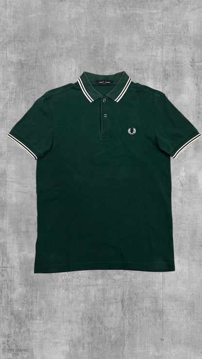 Fred Perry Polo Shirt Dunkelgrün Weiß S
