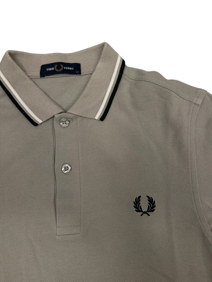 Fred Perry Polo Shirt Hellgrau Schwarz XS