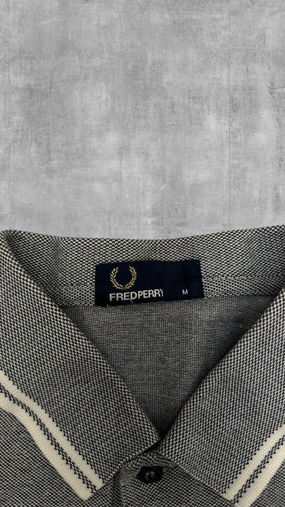 Fred Perry Polo Shirt Grau Weiß M
