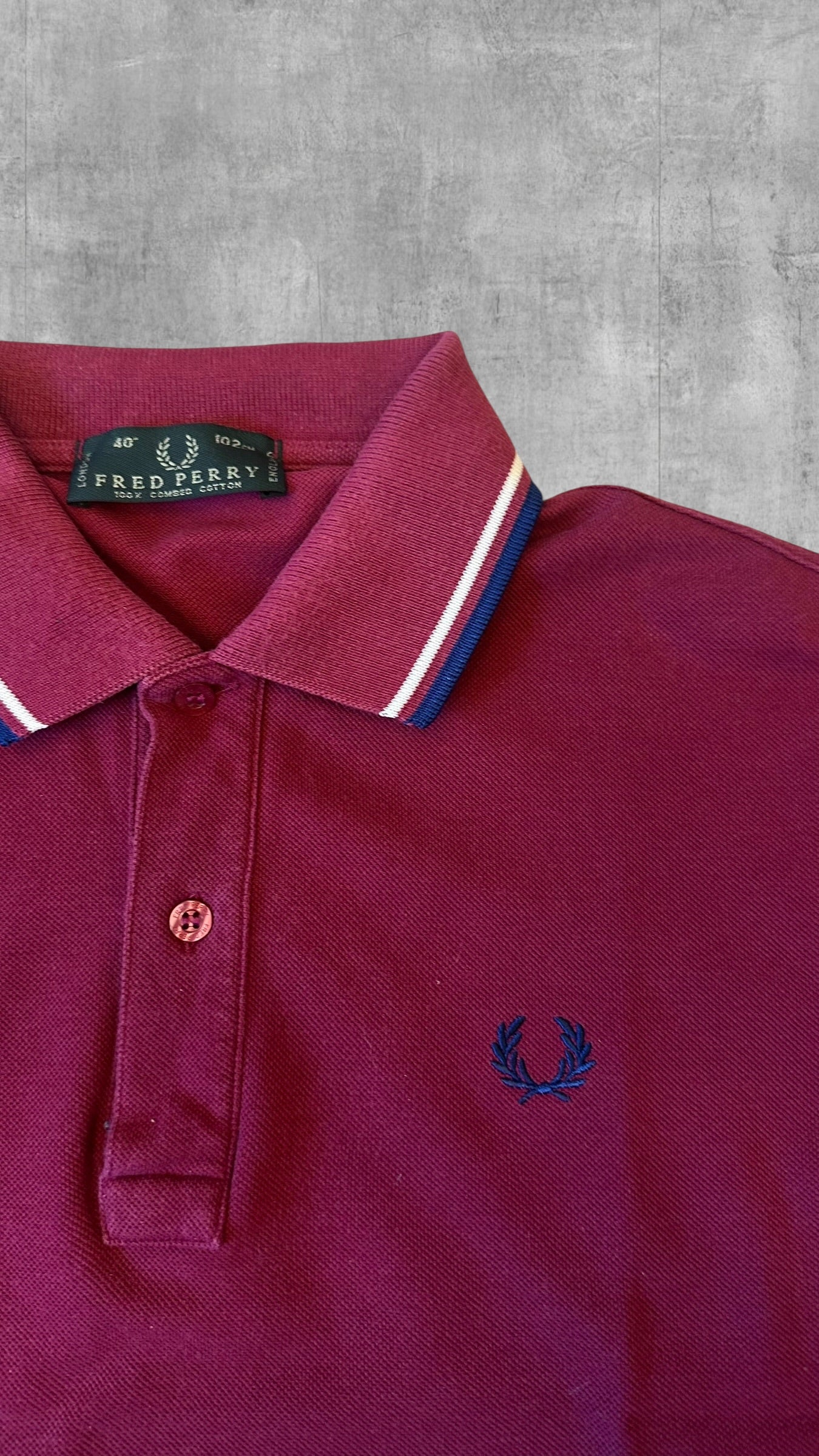 Fred Perry Polo Shirt Weinrot M