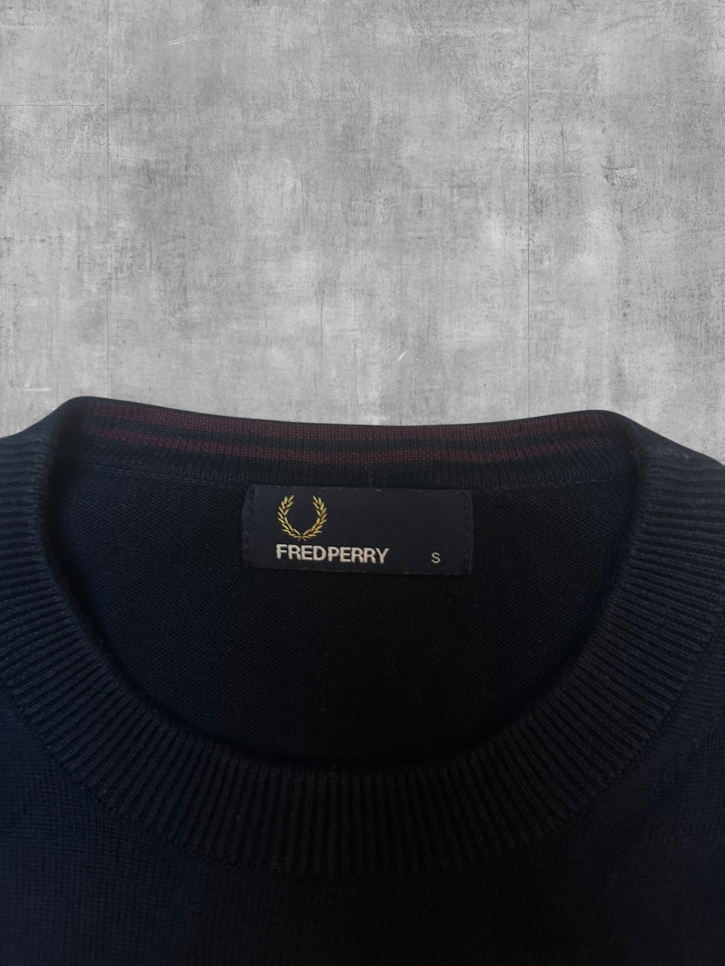 Fred Perry Sweatshirt Schwarzblau Weinrot S
