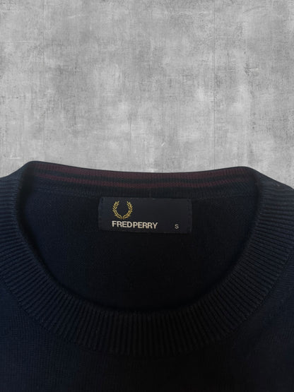 Fred Perry Sweatshirt Schwarzblau Weinrot S