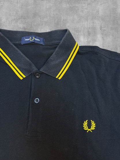 Fred Perry Polo Shirt Schwarz Gelb L
