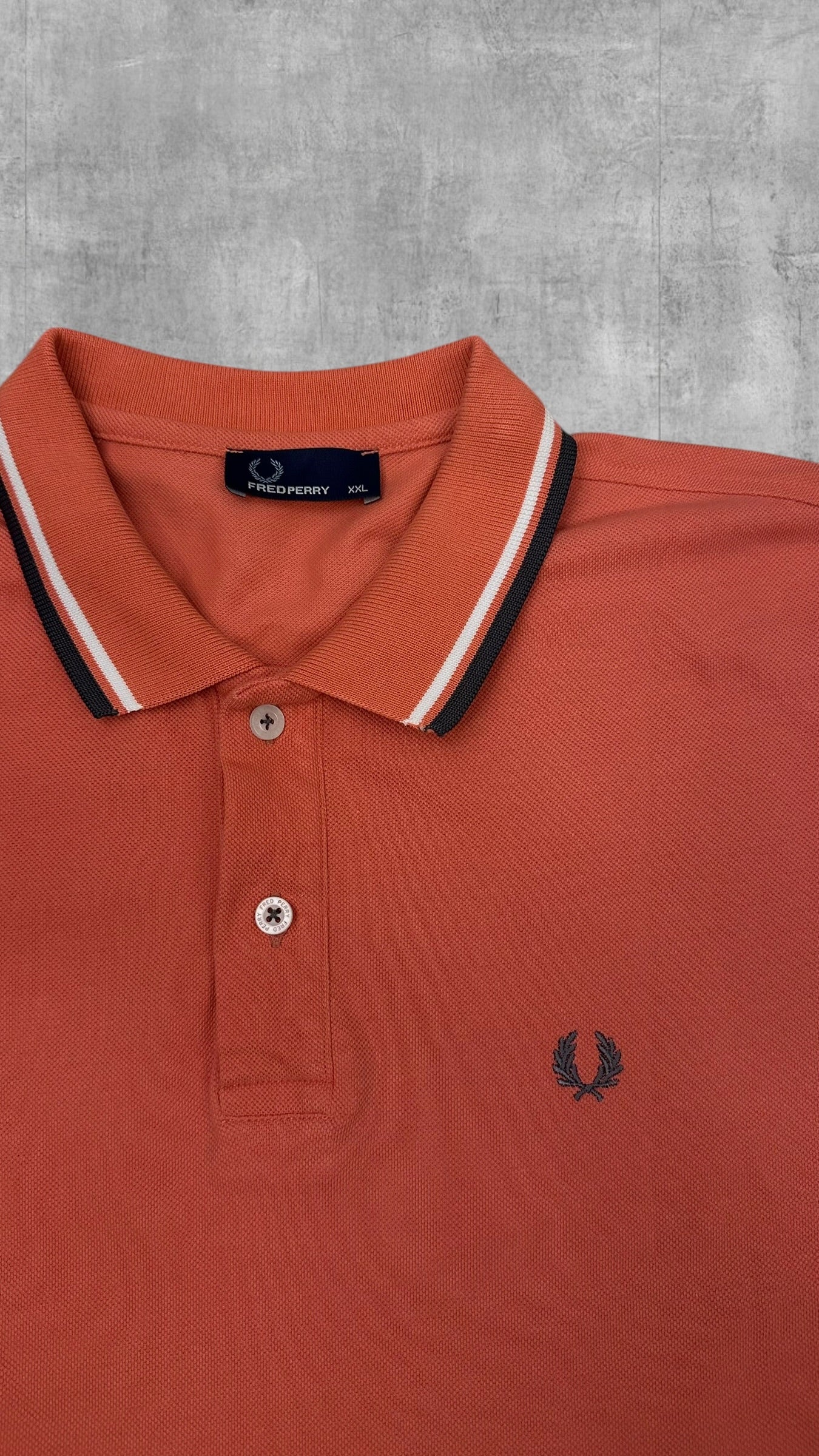 Fred Perry Polo Shirt Lachsrot Schwarz XXL