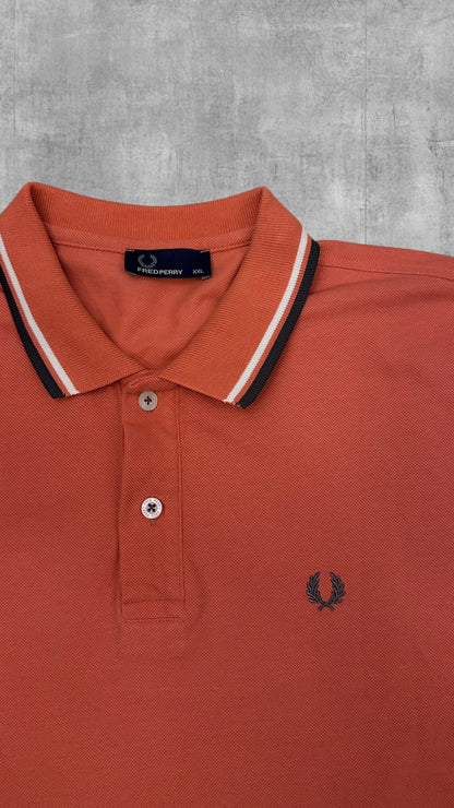 Fred Perry Polo Shirt Lachsrot Schwarz XXL