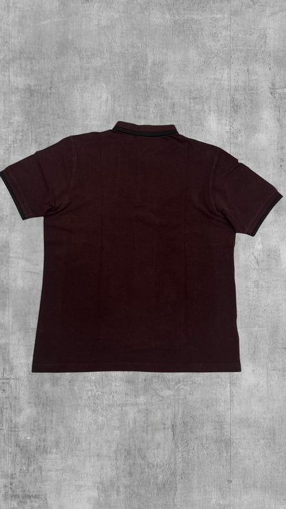 Fred Perry Polo Shirt Weinrot Schwarz L Slim Fit