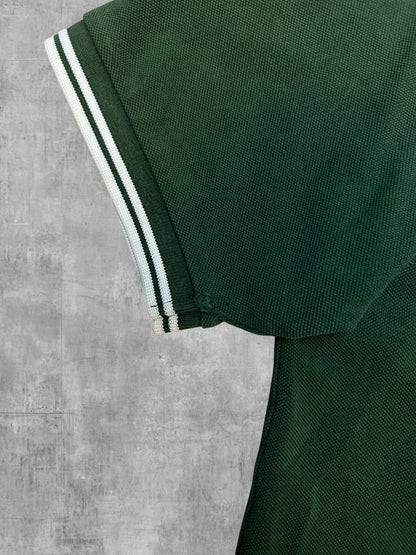 Fred Perry Polo Shirt Dunkelgrün Weiß L Slim Fit