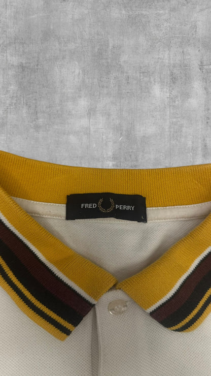 Fred Perry Sweatshirt Weiß Schwarz Gold