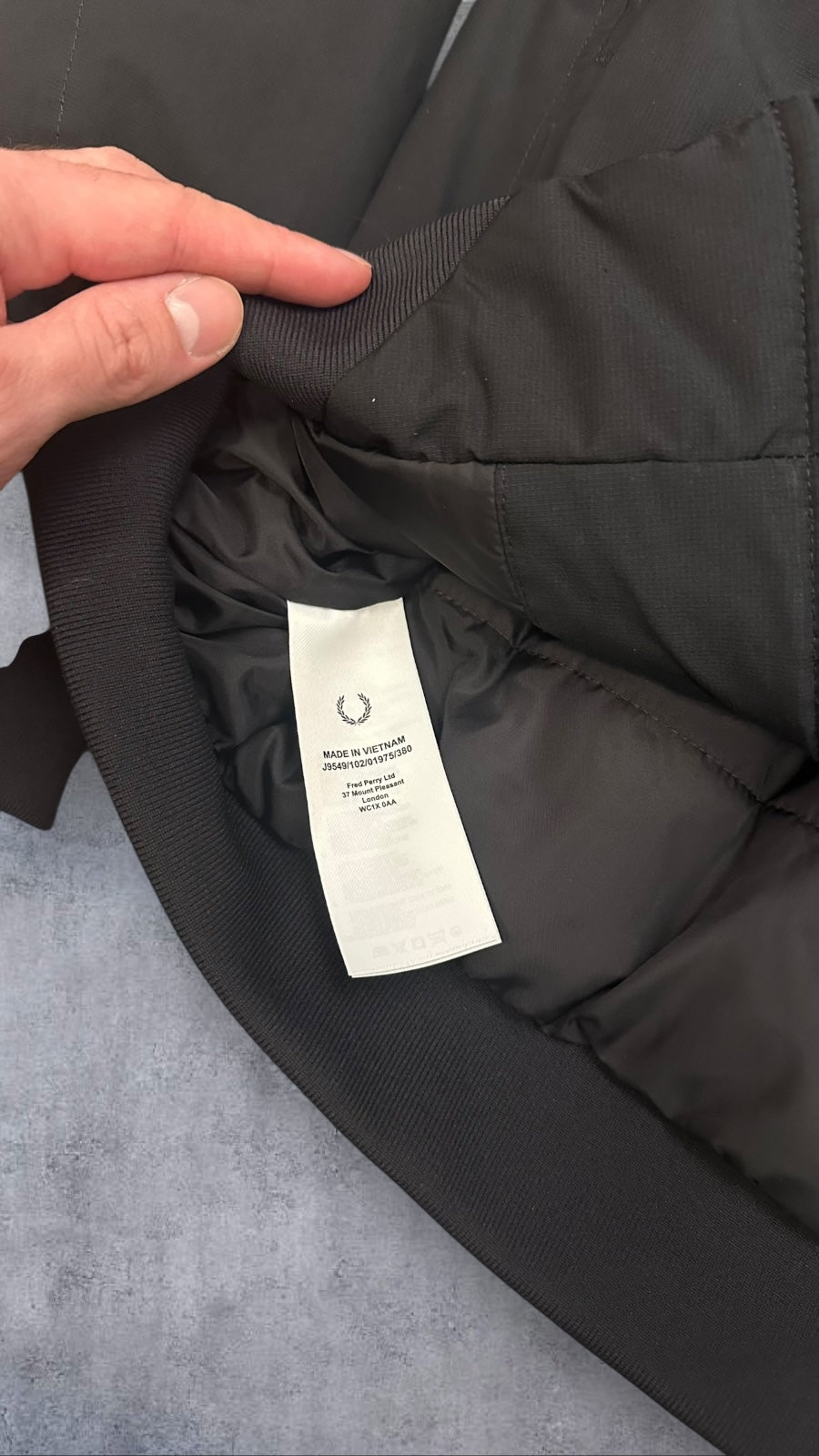 Fred Perry Bomberjacke Regenjacke Schwarz S